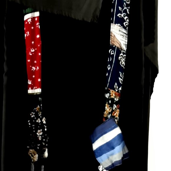 Large Nativewear Designs Black Sleeveless Patchwork Maxi Bohemian Dress - Picture 2 of 11